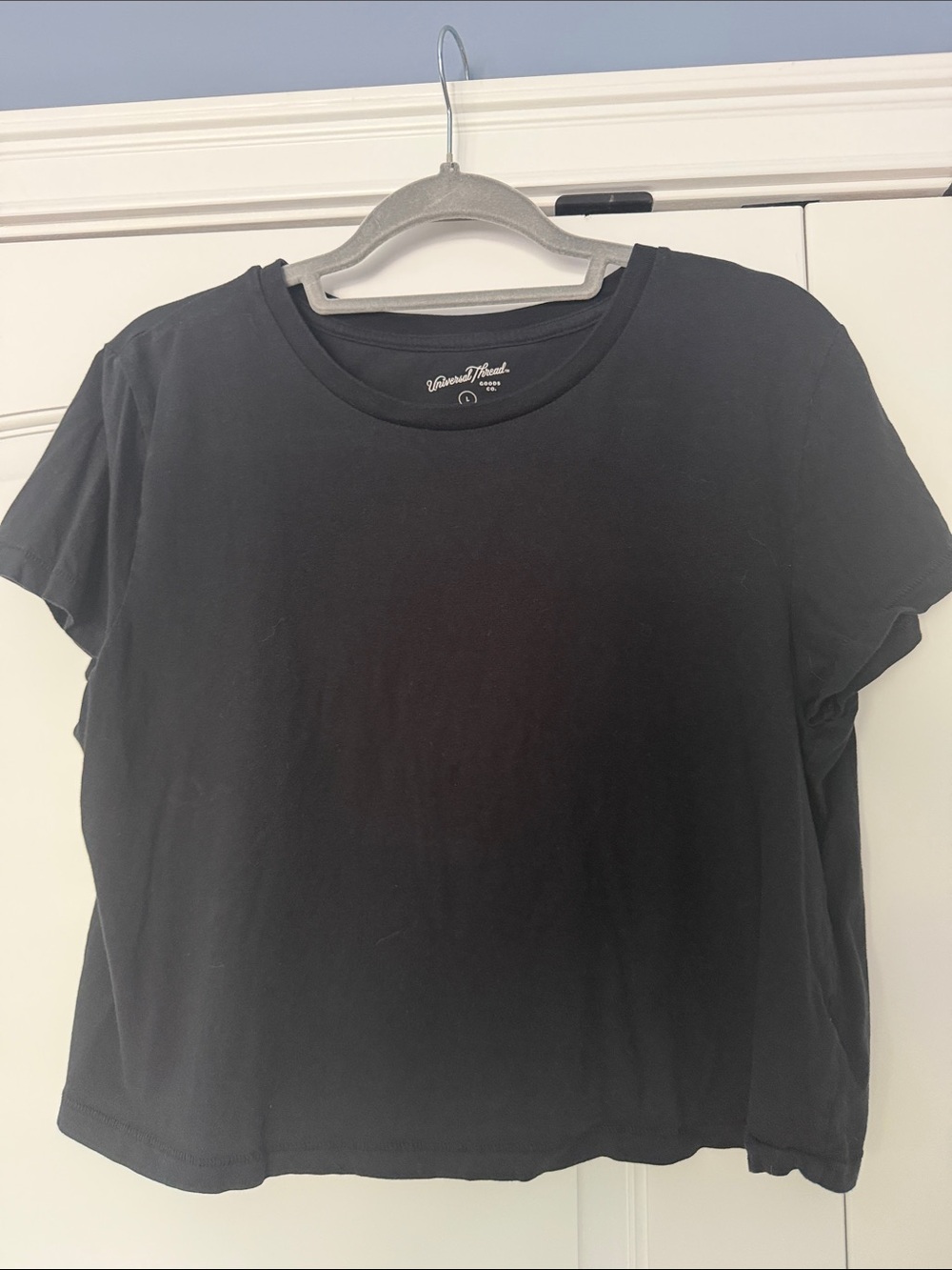 Universal Thread Black Short Sleeve Crop Tee